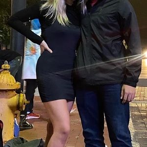 black bodycon silky spaghetti strap semi cowl garage mini dress